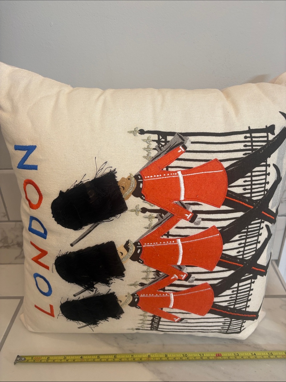 Rifle Paper Co. “London Guards” Cream Throw Pillow - Picture 6 of 6